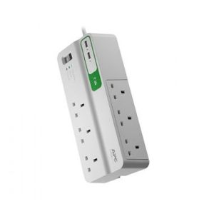APC PM6U-UK surge protector 6 AC outlet(s) 230 V 2 m White